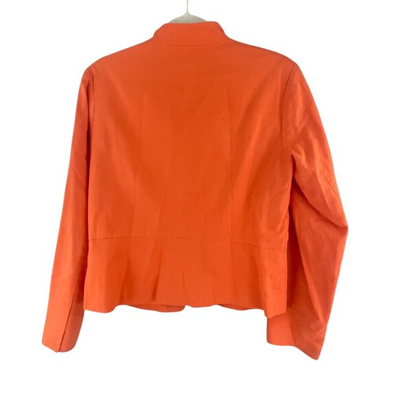 Chadwicks Classics Women Mandarin Collar Button-Up Jacket 10 Orange Linen Blend - Picture 4 of 8
